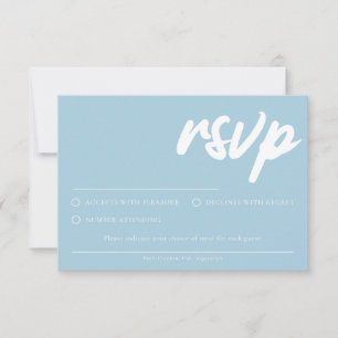 Simple Soft Blue RSVP card With Meal Choice