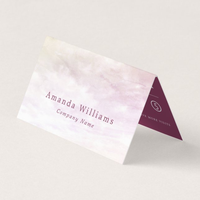 Simple Soft Cloud, Modern Double Loyalty Business Card (Front)