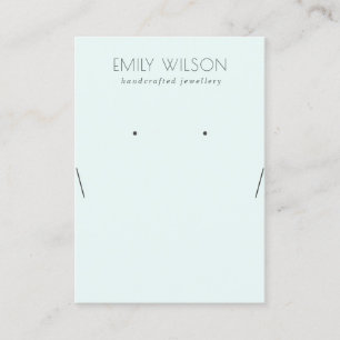 Simple Soft Sky Blue Aqua Necklace Earring Display Business Card