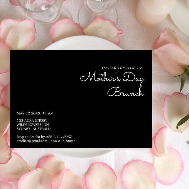 Simple Soirée de mère stylish brunch Invitation (Créateur téléchargé)