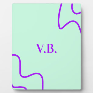 Simple solid color add name text monogram  plaque