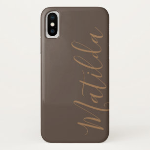 Simple Solid color Black Gold Personalized Name Case-Mate iPhone Case