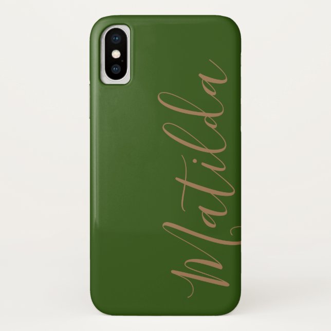 Simple Solid color Black Gold Personalized Name Case-Mate iPhone Case (Back)
