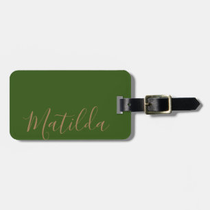 Simple Solid color Gold Personalized Name Luggage Tag
