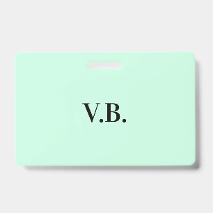 Simple solid colour add name text monogra badge