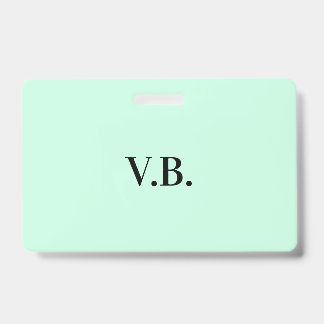 Simple solid colour add name text monogra badge