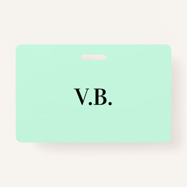 Simple solid colour add name text monogra badge (Front)