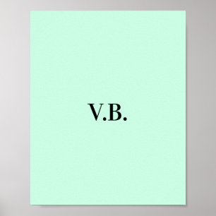 Simple solid colour add name text monogra poster
