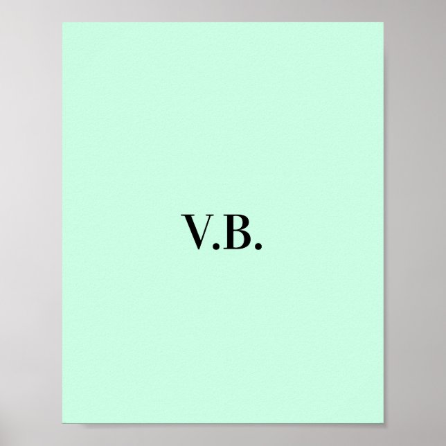 Simple solid colour add name text monogra poster (Front)