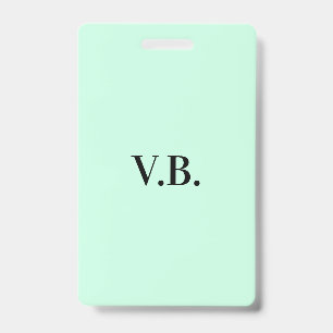 Simple solid colour add name text monogram badge