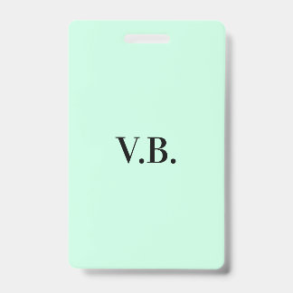 Simple solid colour add name text monogram badge