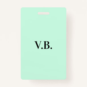 Simple solid colour add name text monogram badge