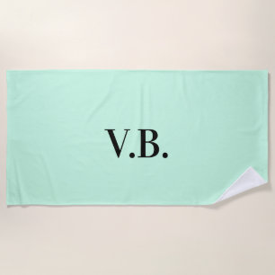 Simple solid colour add name text monogram beach towel