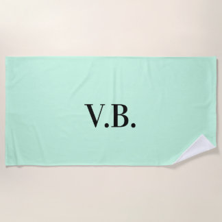Simple solid colour add name text monogram beach towel