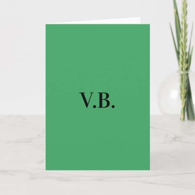 Simple solid colour add name text monogram  card (Front)