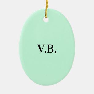 Simple solid colour add name text monogram  ceramic ornament