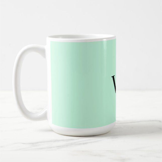 Simple solid colour add name text monogram  coffee mug (Left)