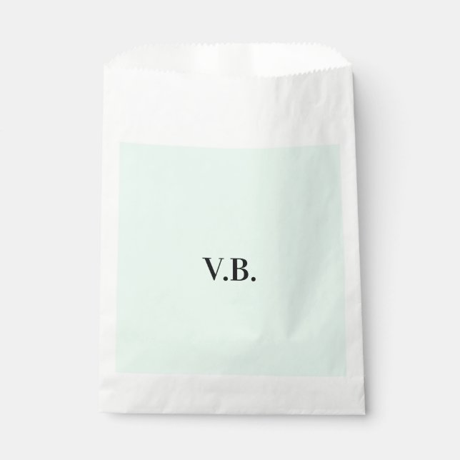 Simple solid colour add name text monogram   favour bag (Front)
