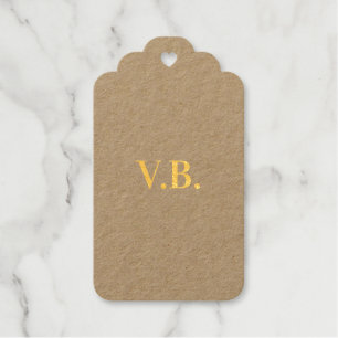 Simple solid colour add name text monogram    gift tags