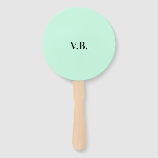 Simple solid colour add name text monogram hand fan