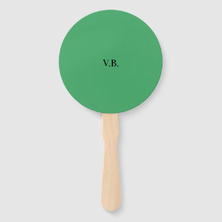Simple solid colour add name text monogram hand fan