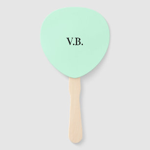 Simple solid colour add name text monogram hand fan