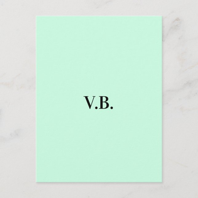 Simple solid colour add name text monogram  holiday postcard (Front)