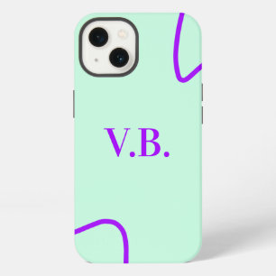 Simple solid colour add name text monogram  iPhone 13 case