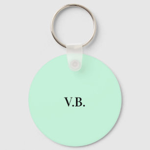 Simple solid colour add name text monogram keychain
