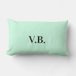 Simple solid colour add name text monogram lumbar pillow