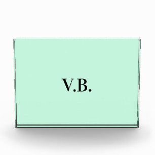 Simple solid colour add name text monogram  photo block