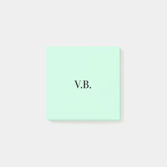Simple solid colour add name text monogram post-it notes (Front)