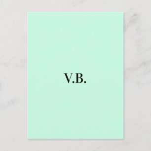 Simple solid colour add name text monogram  postcard
