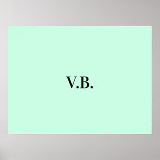 Simple solid colour add name text monogram poster