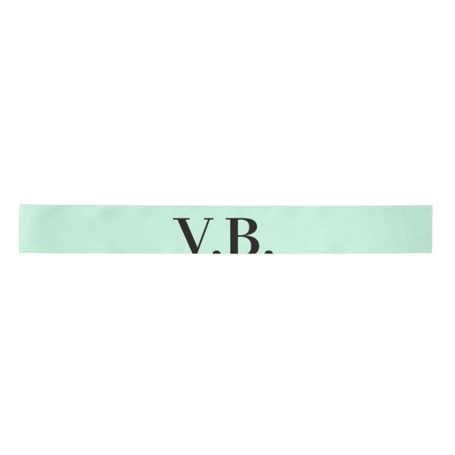 Simple solid colour add name text monogram  satin ribbon (Front)