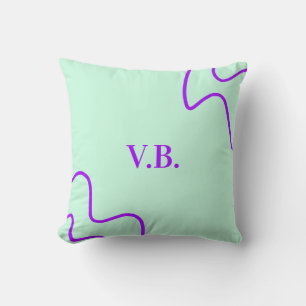Simple solid colour add name text monogram throw pillow
