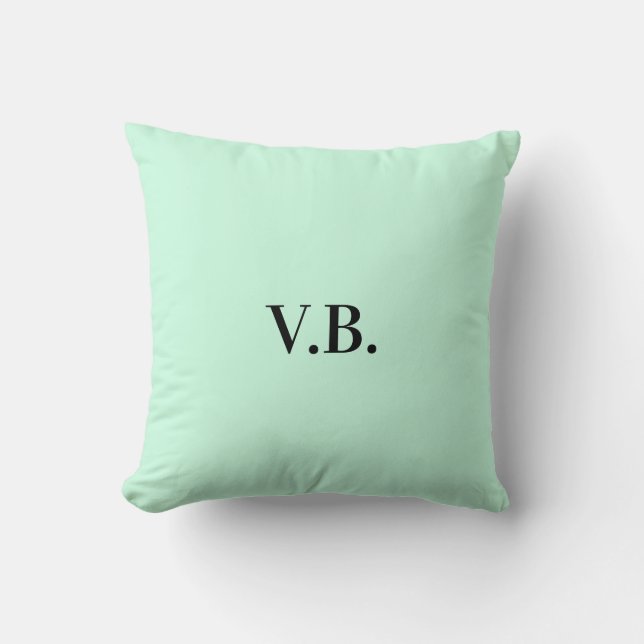 Simple solid colour add name text monogram throw pillow (Front)