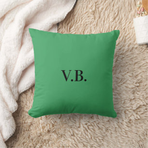 Simple solid colour add name text monogram throw pillow