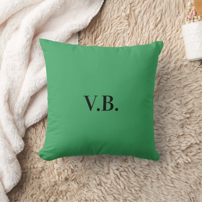 Simple solid colour add name text monogram  throw pillow (Blanket)