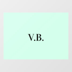 Simple solid colour add name text monogram window cling