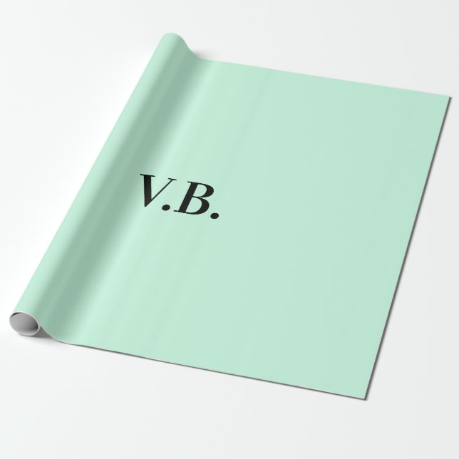 Simple solid colour add name text monogram wrapping paper (Unrolled)