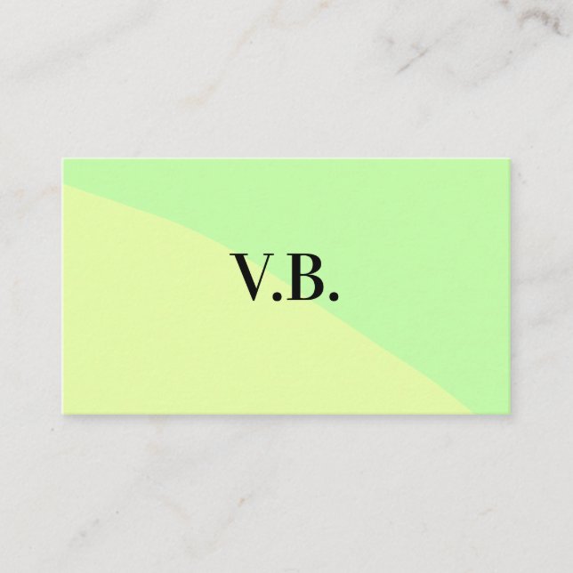 Simple solid colour add name text monogram yellow  business card (Front)