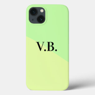 Simple solid colour add name text monogram yellow iPhone 13 case