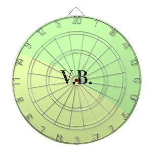 Simple solid colour add name text monogram yellow dartboard