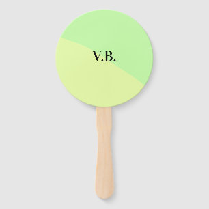 Simple solid colour add name text monogram yellow hand fan
