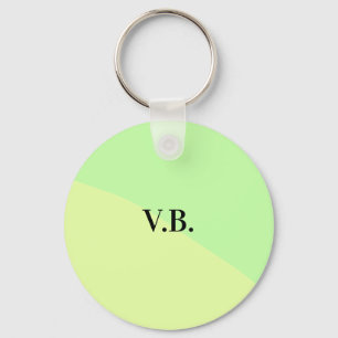 Simple solid colour add name text monogram yellow keychain