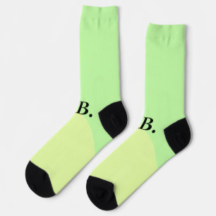 Simple solid colour add name text monogram yellow socks