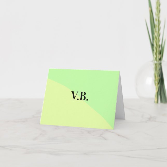 Simple solid colour add name text monogram yellow  thank you card (Front)