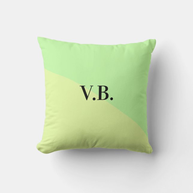 Simple solid colour add name text monogram yellow  throw pillow (Front)