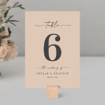 Simple Solid Colour Champagne Yellow Gold Wedding Table Number<br><div class="desc">Simple Solid Colour Champagne Yellow Gold Wedding Reception Dinner Table Numbers. This modern chic Table Card is simple classic and elegant with a plain solid background colour and a pretty signature script calligraphy font with tails. Shown in the new Colorway. Available in several colour options, or feel free to edit...</div>